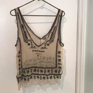 Tank top mixed black and beige